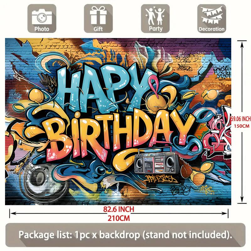 Hip Hop Graffiti Birthday Banner 1pc - Wall Hanging Decor