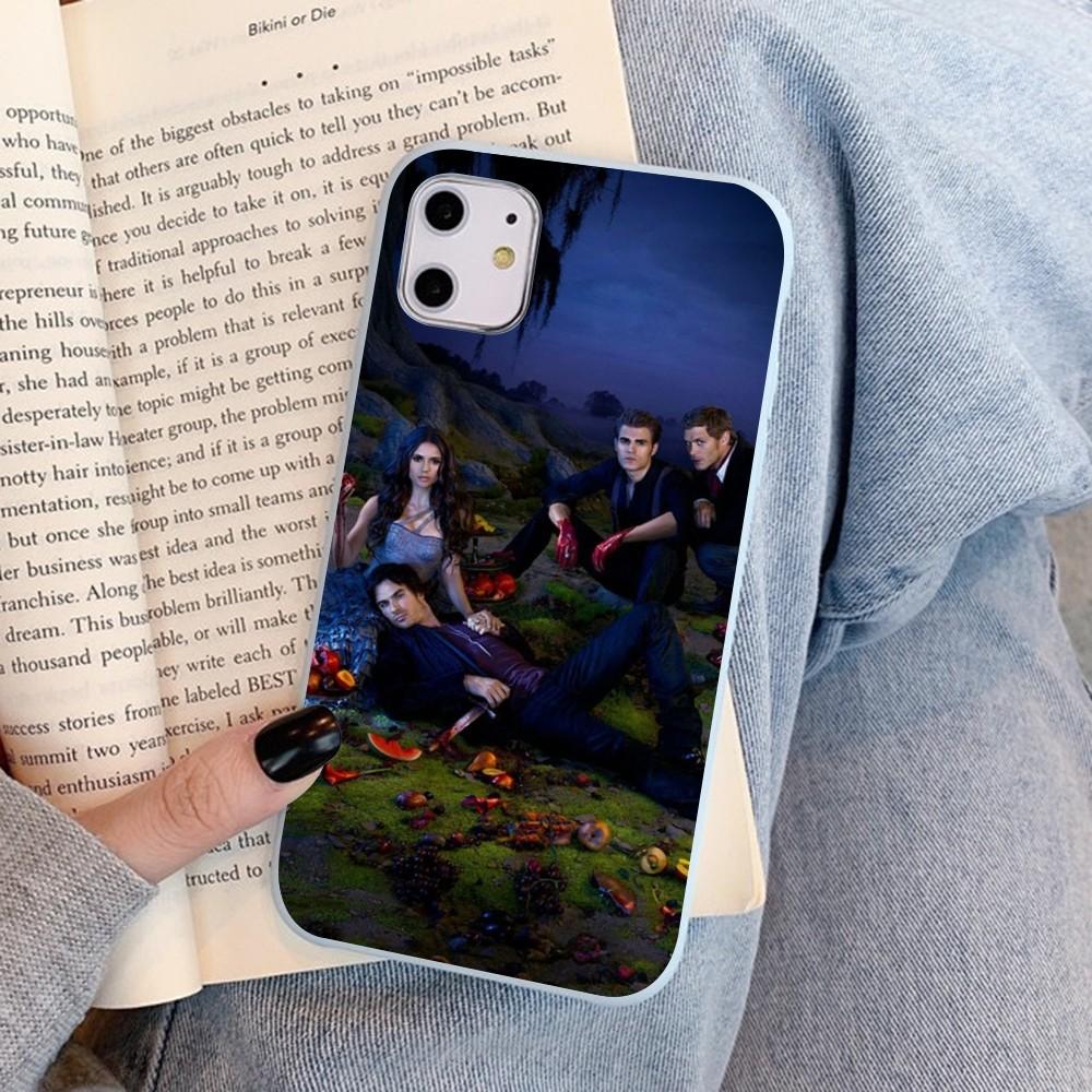 American Movie The Vampire Diaries Phone Case For IPhone 14 11 12 13 Mini Pro Xs Max 8 7 6 6S Plus X XR Solid Candy Color Case
