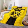 Custom Name Borussia Dortmund Theme Printed Blanket Perfect For Couch Bed Travel Outdoor Use Machine Washable Cozy Durable