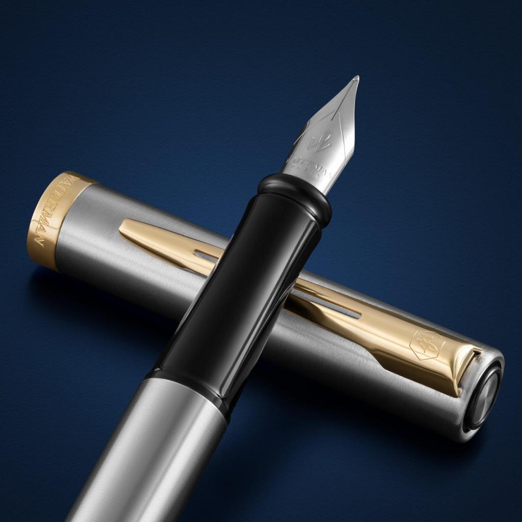 WATERMAN Impression Stainless Steel GT Fountain Fine Gift Luxury 2225517 Pen, Nib, Boxed, Gift,
