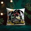American Classic Beach Style Cushion Cover Silky Elegant Comfort Sofa Bed Invisible Zipper Beach Pillowcase