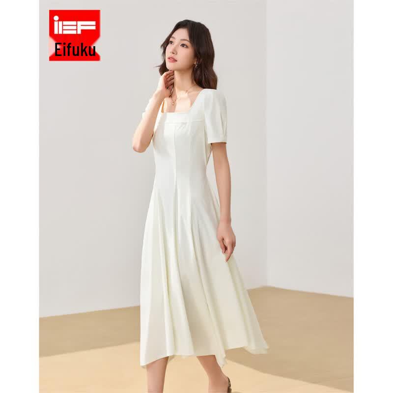 IEF 2026 Summer French Elegant Commuter Long Dress L