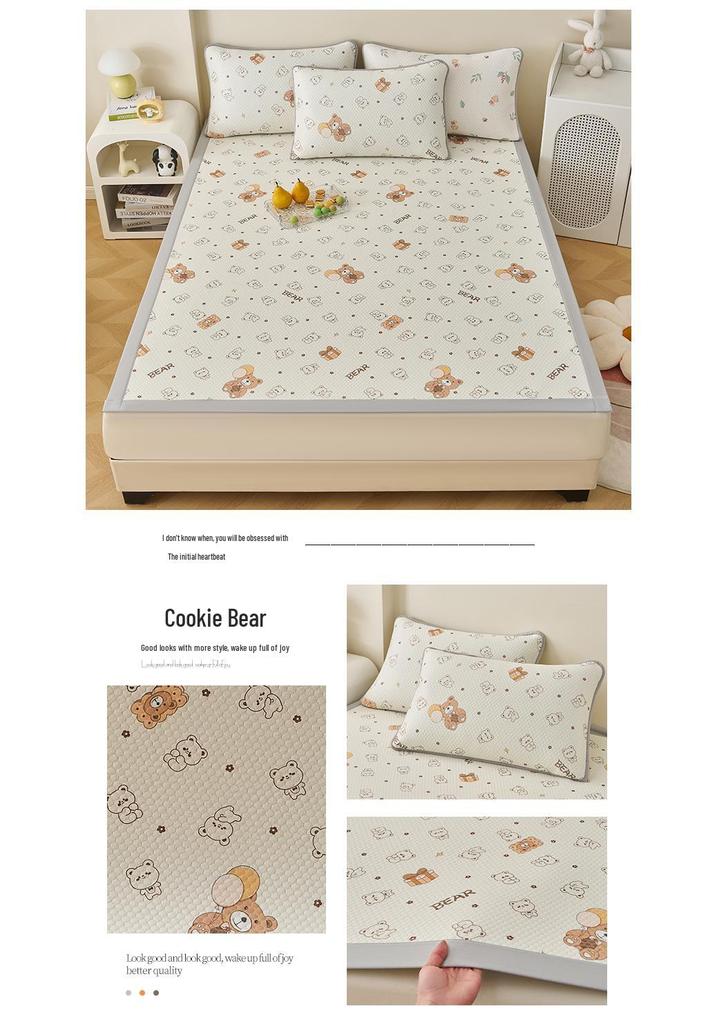 Ice Silk Cool Mat Set - Washable, Soft Three-Piece for Single Dorm Bed, 2026 Design.