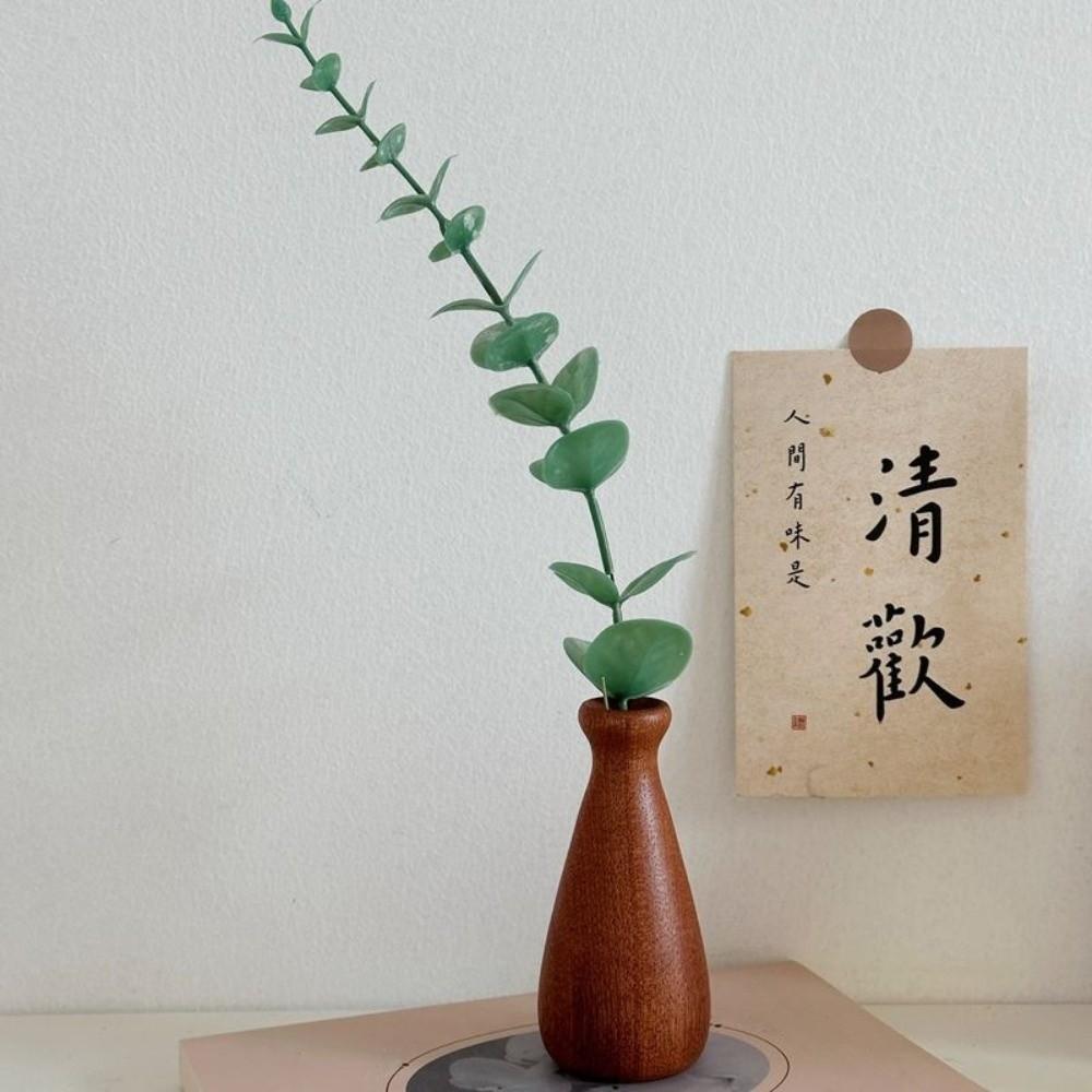 Minimalism Flowerpot Floral Arrangement Tabletop Decor Simple Wooden Vase  Living Room