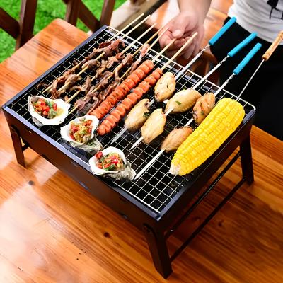 Portable Foldable Charcoal Barbecue Grill Outdoor Camping BBQ Stove With Grate For Home Garden Picnic 3 To 5 People