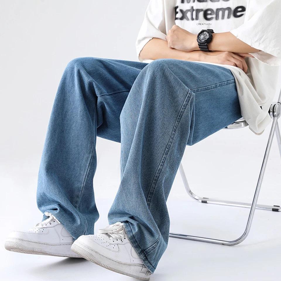 Men's Summer American High Street Trendy Pants Wide-leg Straight Loose Casual Trendy Casual Long Pants
