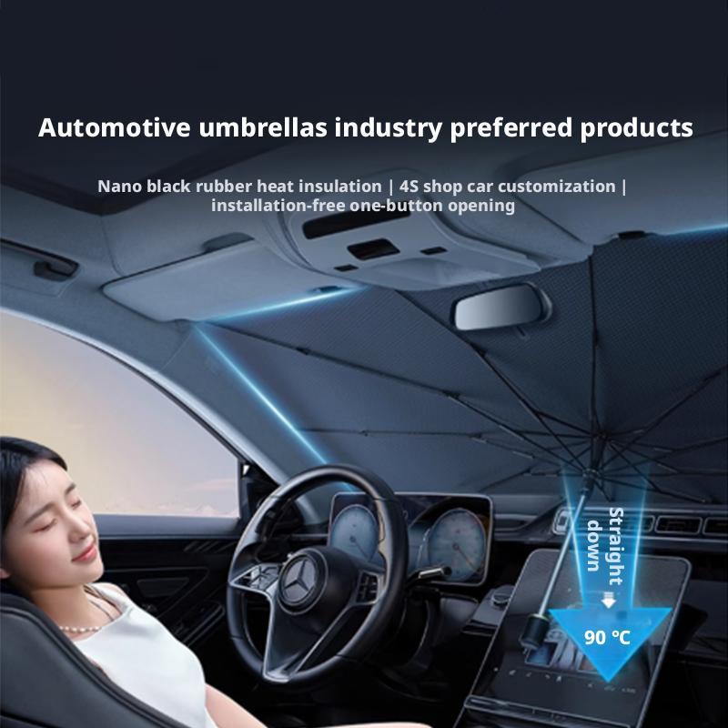 Car Parasol Summer Supplies Car Sunshade Front Windshield Sunscreen Thermal Insulation Telescopic Folding Sunshade