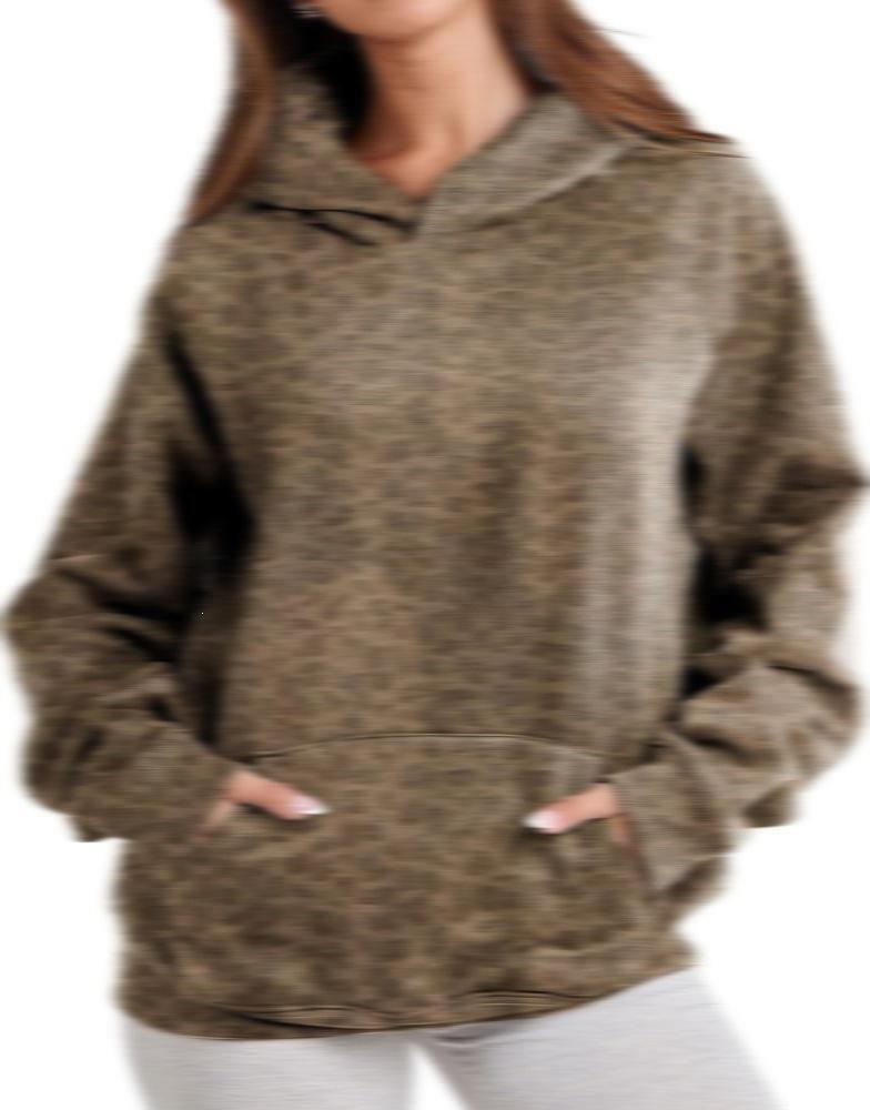 Autumn Unisex 3D Maple Leaf Print Hoodie with Patch Pockets