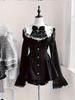 European Size Lolita Flare Sleeve Waist-Cinching Dress Set for Women