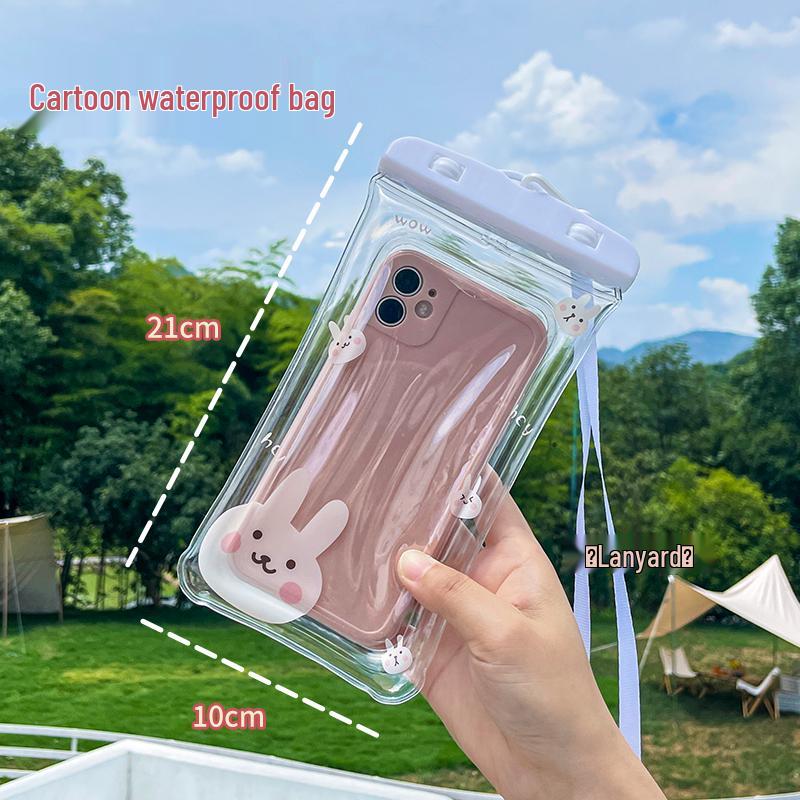 Waterproof Touchscreen Phone Pouch for Swimming and Rafting - Self-Sealing Transparent Case