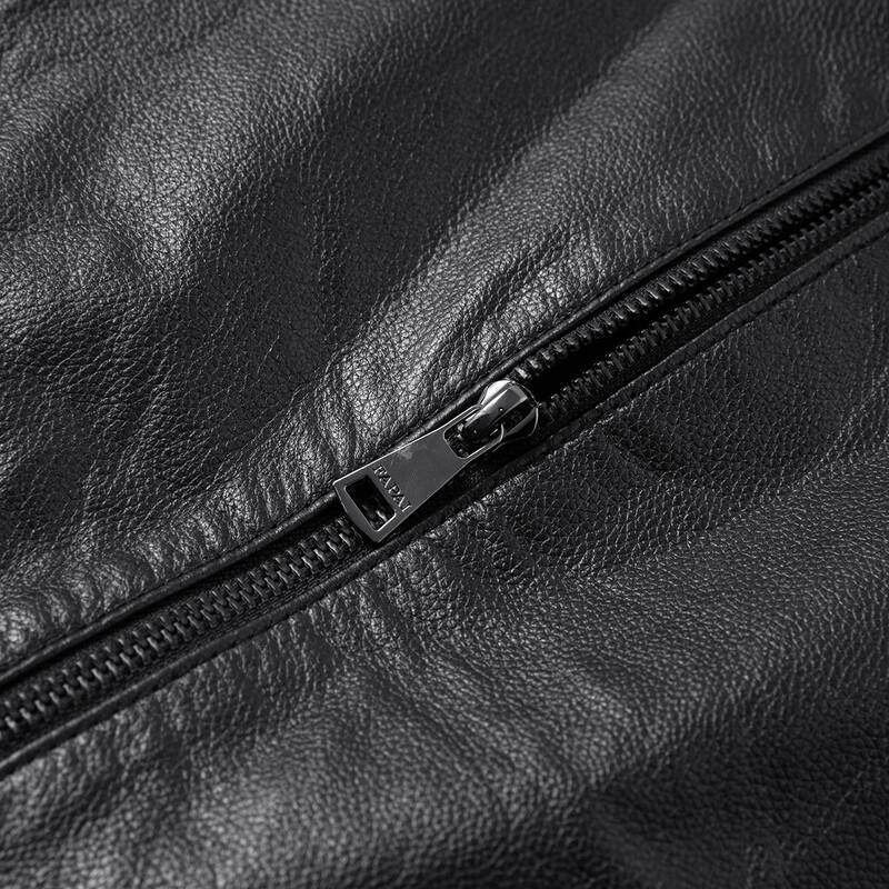 FAPAI Men's Genuine Leather Business Casual Lapel Jacket