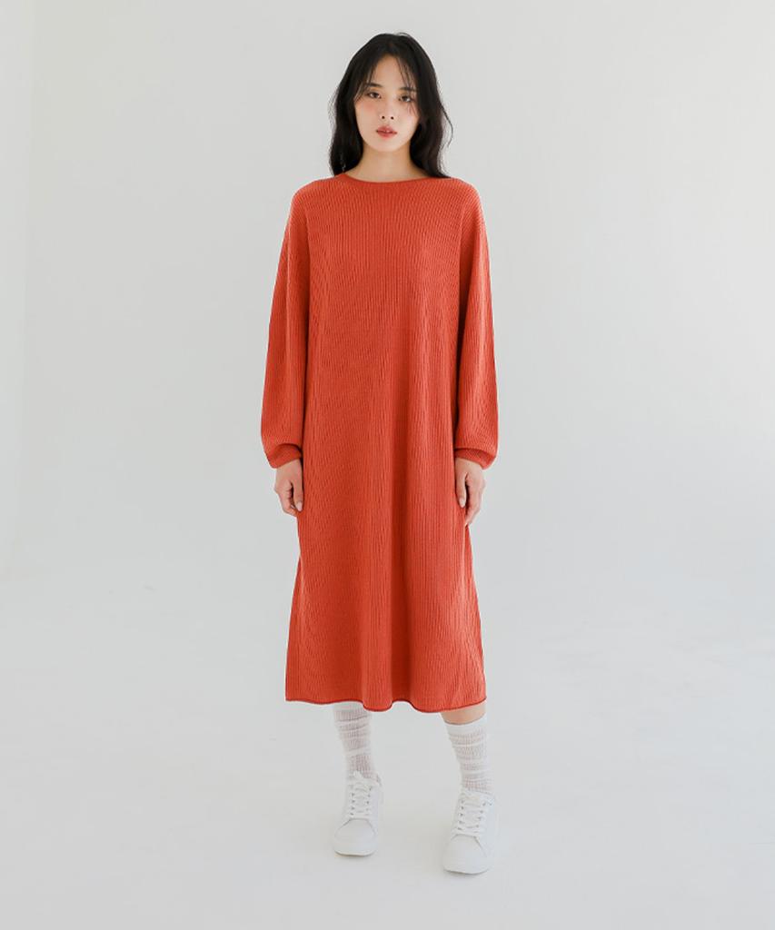 Sekeonseukin Wool Rib Long Dress