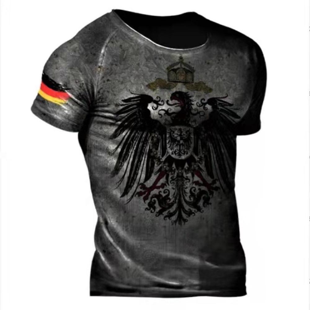 Summer Men's T Shirt 3D Printed American Top Short Sleeve Quick Dry Vintage T Shirt Men's O Neck Pullover Oversized Sportswear