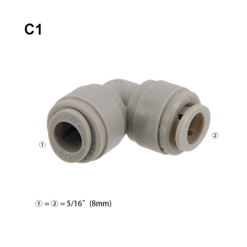 Homebrew Draft Beer Push In Fittings 1/4" 5/16" 3/8" Food Grade with EPDM O-ring Leaking Free