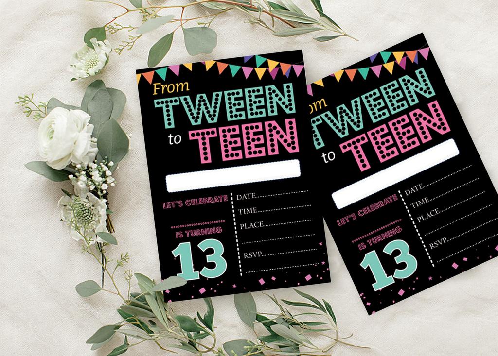 Darling Souvenir Černá Pozvánka k narozeninám 28 ks Vyplňte nebo zapište prázdné pozvánky Potřeby pro párty k tisku 5 x 7