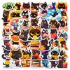 50 Sheets Of Black Cat Life Daily Series Ins Cartoon Cute Animal Stickers Diy Luggage Notebook Stickers
