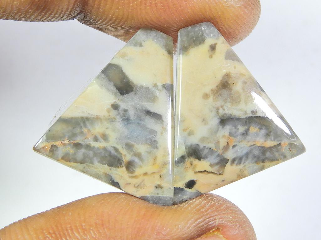 Natural Puff Jasper Matched Pair Fancy Cabochon Loose Gemstone 18X20X04 MM SK-257