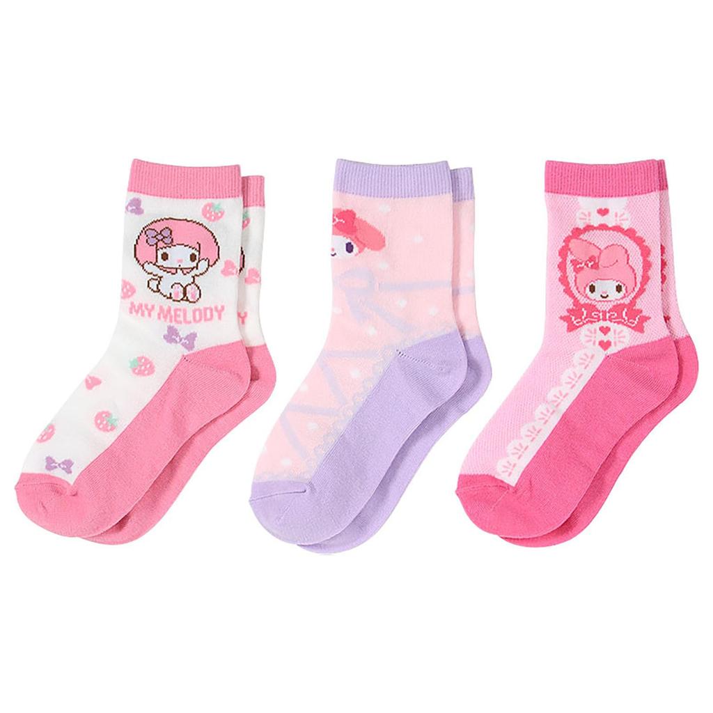 Sanrio Kids Socks My 689220 3-Pair Set, Melody, 16-18cm,
