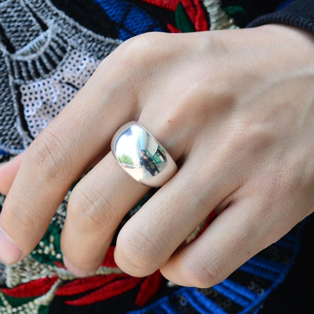 Trendy Smooth Surface Platinum Plated Big Ring Unisex Women Men  Wholesale Never Fade Drop Shipping