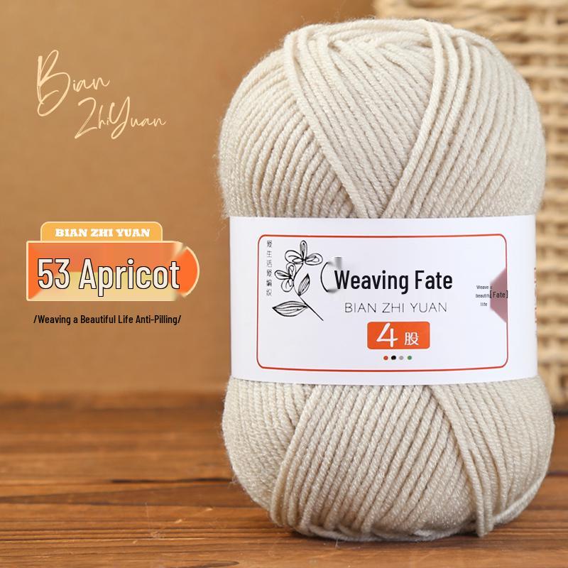4-Ply Milk Cotton Yarn: DIY Crochet Kit for Scarf, Sweater, Bouquet Crafting - Combed Cotton Skein