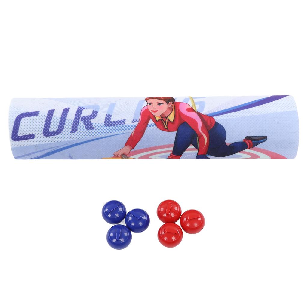 Masa Üstü Curling Oyunu Rulo Yapılabilir İnteraktif Eğitici Rekabetçi Taşınabilir Curling Tahtası Aile