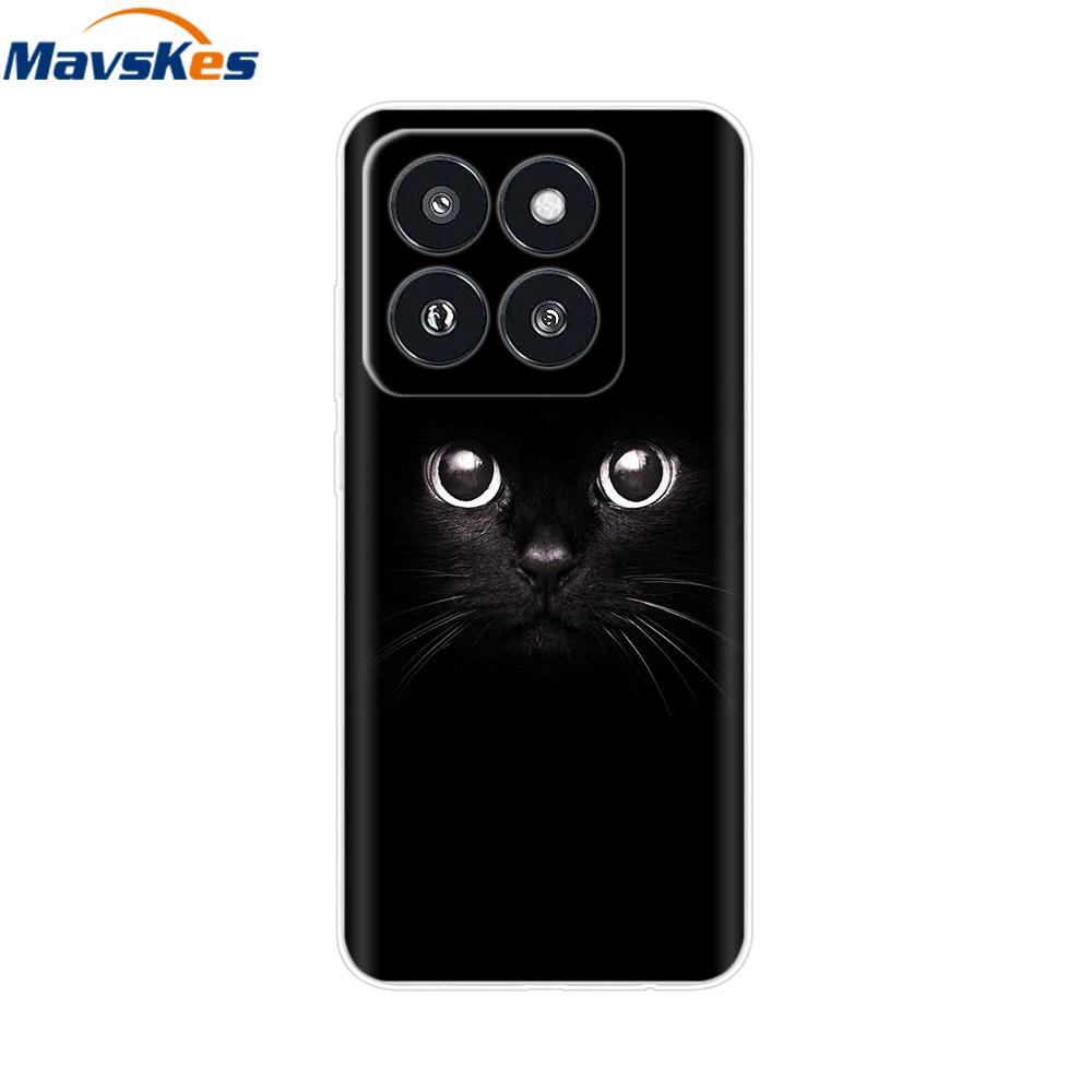Phone Case For Xiaomi 14 Pro Case Soft Clear Painted Silicone Bumper Capa For Xiaomi 14 13T Mi 13T Pro Protect Transparent Cover