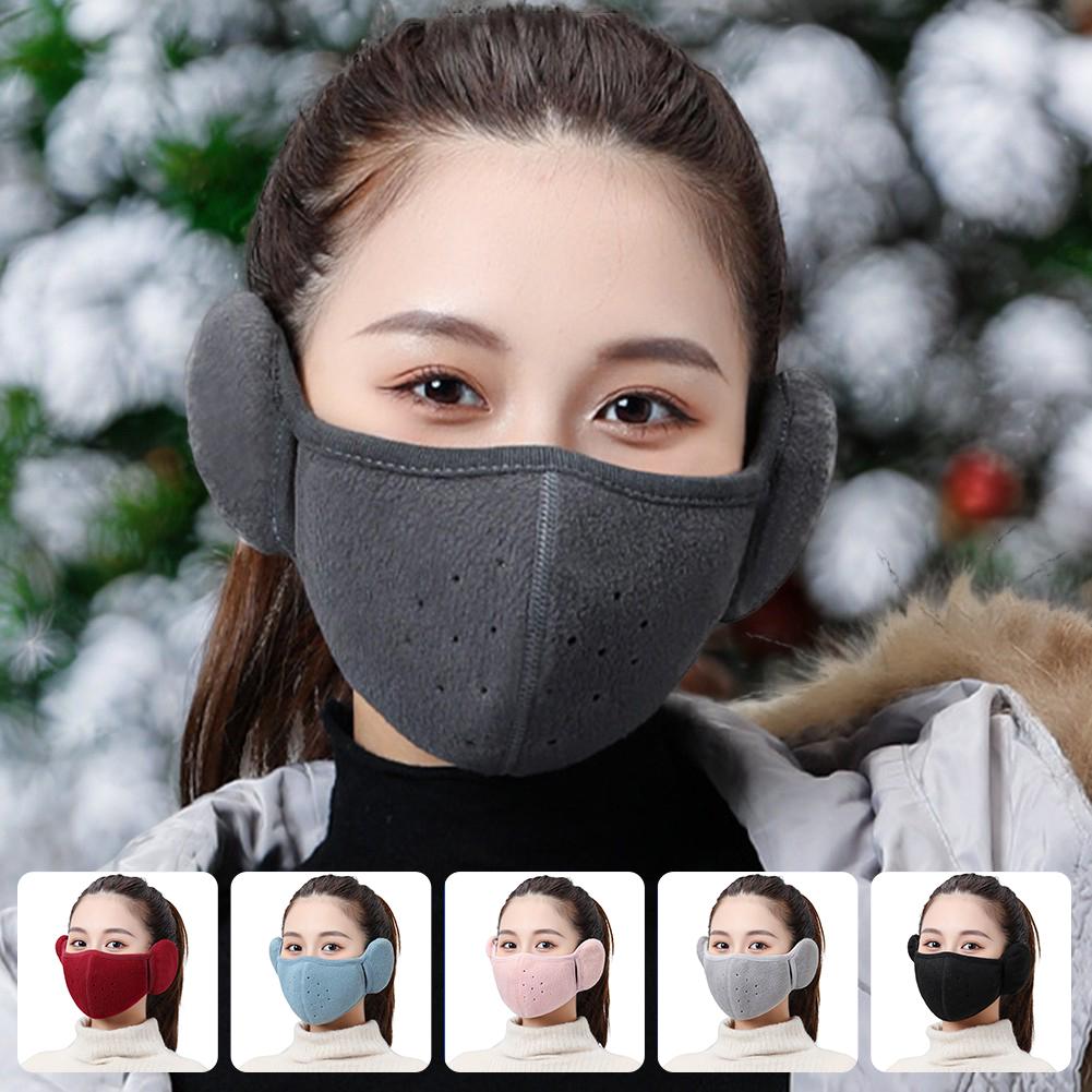 Warm Winter Face Mask With Plush Earmuff Thicken Warm Ear Protection Mask For Men Women