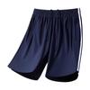 Ultra-Thin Navy Blue Ice Silk School Shorts with Two Stripes for Students