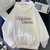 2026 Spring New Vampire Diaries Letter Print Hooded Sweatshirt for Men & Women - Long Sleeve Casual Jacket