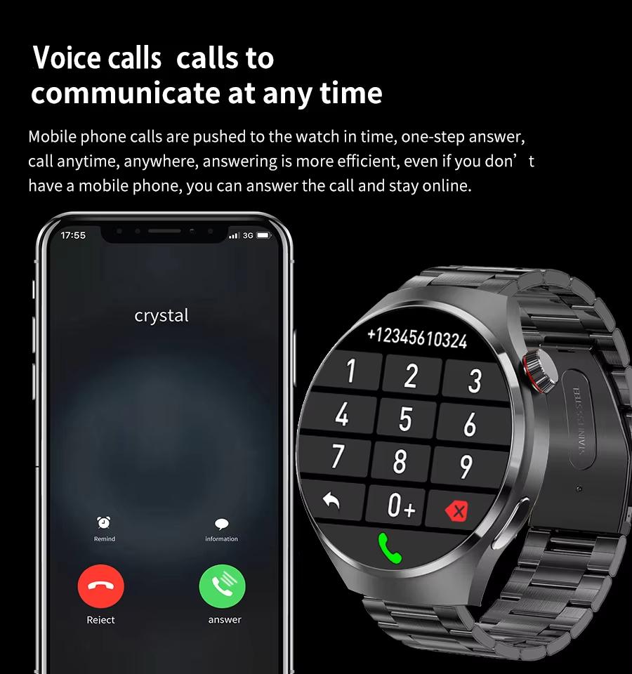 New Smart Watch for Men Full Touchscreen Bluetooth Call Sports Fitness Smart Wristwatch Holiday Gift