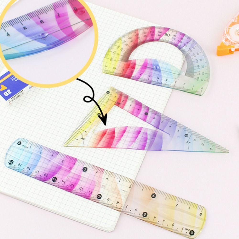 

4 Pcs/set Inch And Metric Rainbow Flexible Ruler Set 20cm/8inch Student Flexible Ruler Student разноцветный