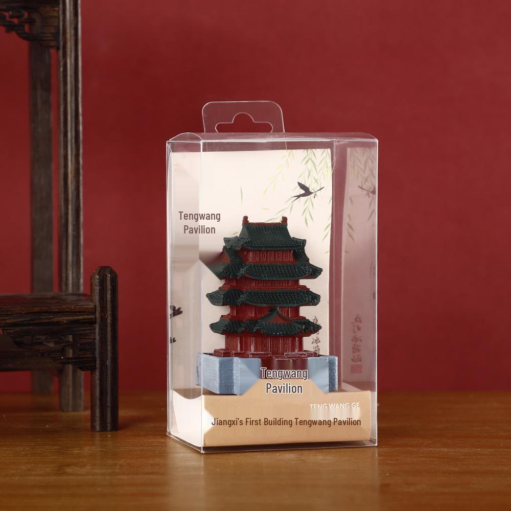 2025 Luminous Resin Fridge Magnet: Ancient Architecture Night Light City Tower Souvenir