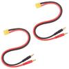 2 stycken XT60-kontaktkontakt till 4 mm banankontakt Laddningssladd Adapterkabel 14awg 30cm