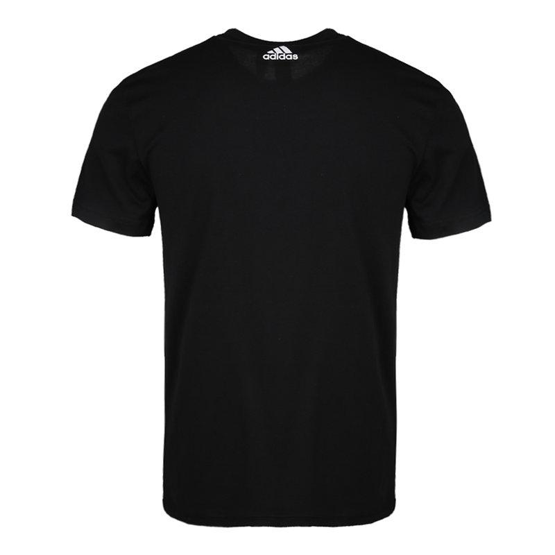 adidas Logo Print Outdoor Casual Sports Crew Neck Short Sleeve T-Shirt Men Tops Black CV4511