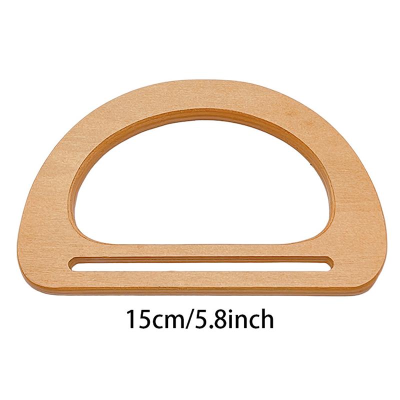 D-Form Holz Tasche Griff Ring DIY Ersatz Handtasche Tote Griffe Geldbörsenrahmen Taschenriemen Gepäck Handgefertigte Taschenzubehör