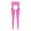 Women Cut Put Underpants Wet Look Thigh-High Tights Suspender Pants Leggings Shiny Leather Long Trousers Club StagePerformance