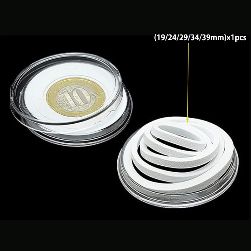 10/100p 21-46mm Transparent Plastic COINN Holder COINN Collecting Box Case for COINN Storage Capsules Protection Boxes Container