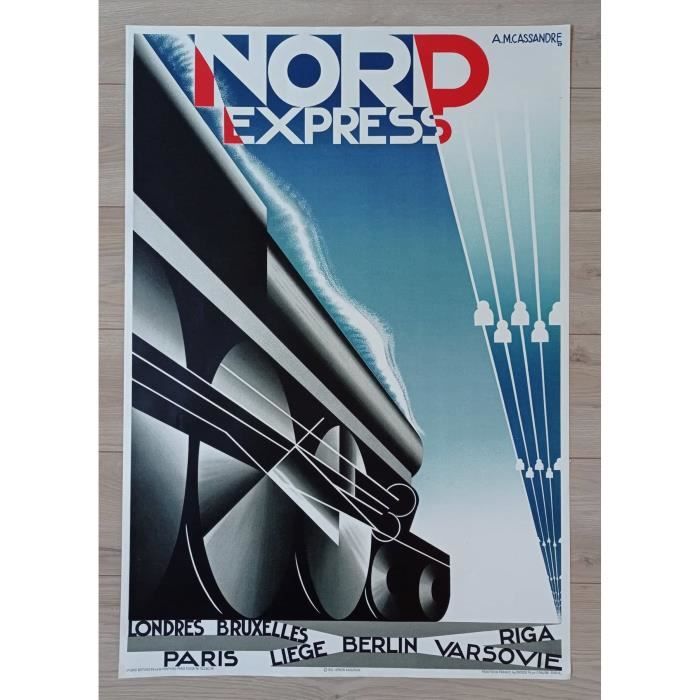 

Lithographie Nord Express Cassandre Format 70x102cm Roulée