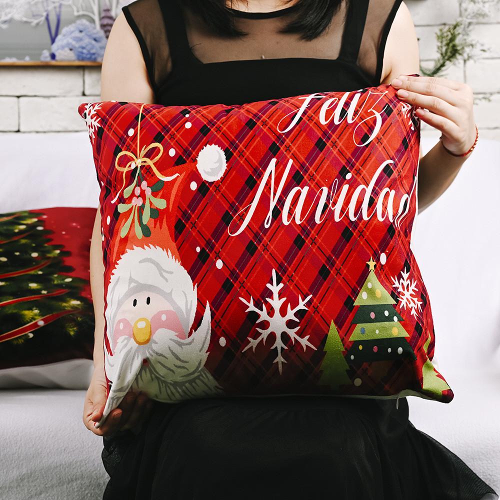 Unique Christmas Velvet Pillow Covers With Charming Santa Illustrations Ideal For Seasonal Celebrations