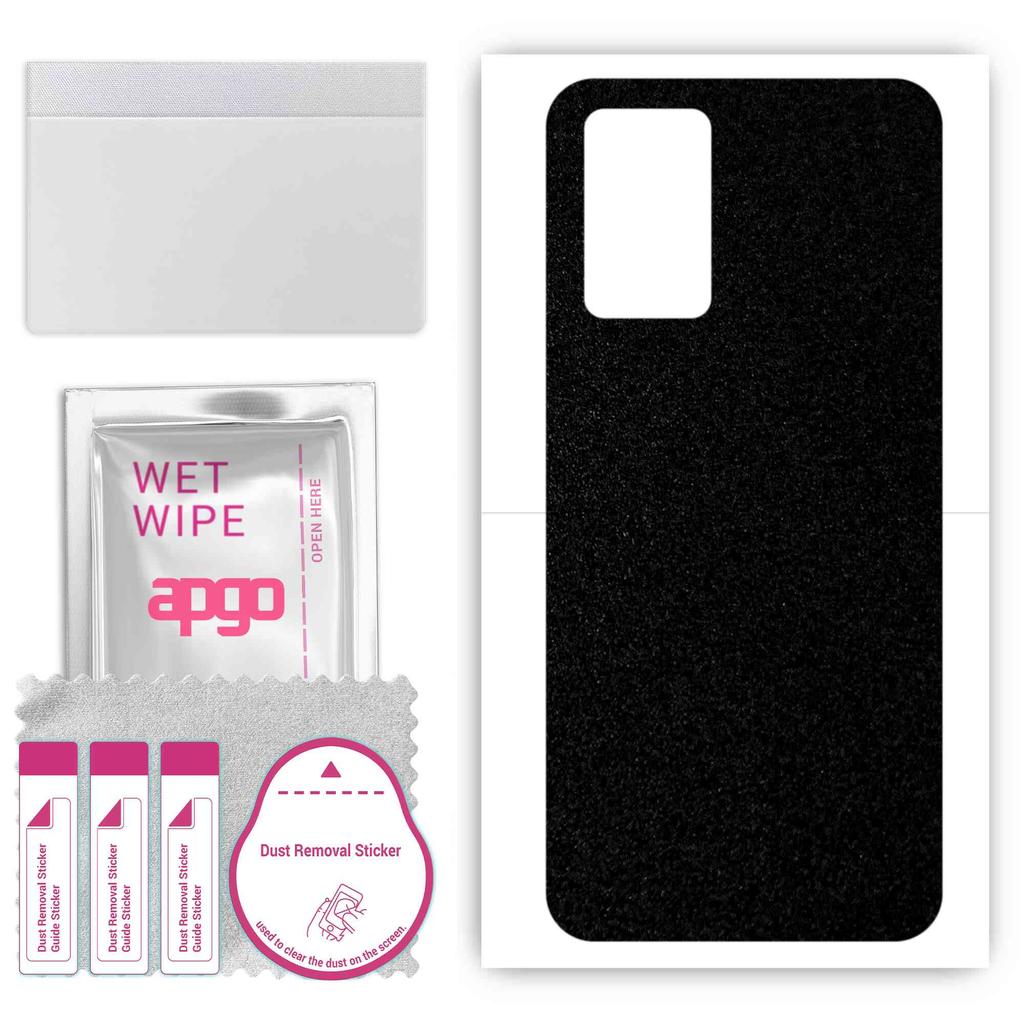 apgo Protective Skin Sticker for the back compatible with ZTE S30 Pro, Wrap Film, Foil, Vinyl - Pattern Matte Black