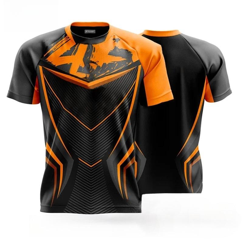 Tricou de exterior pentru drumeții, alergare, alpinism, casual, cu gât rotund, top respirabil, material cu uscare rapidă, imprimare 3D, mânecă scurtă, tricouri pentru bărbați