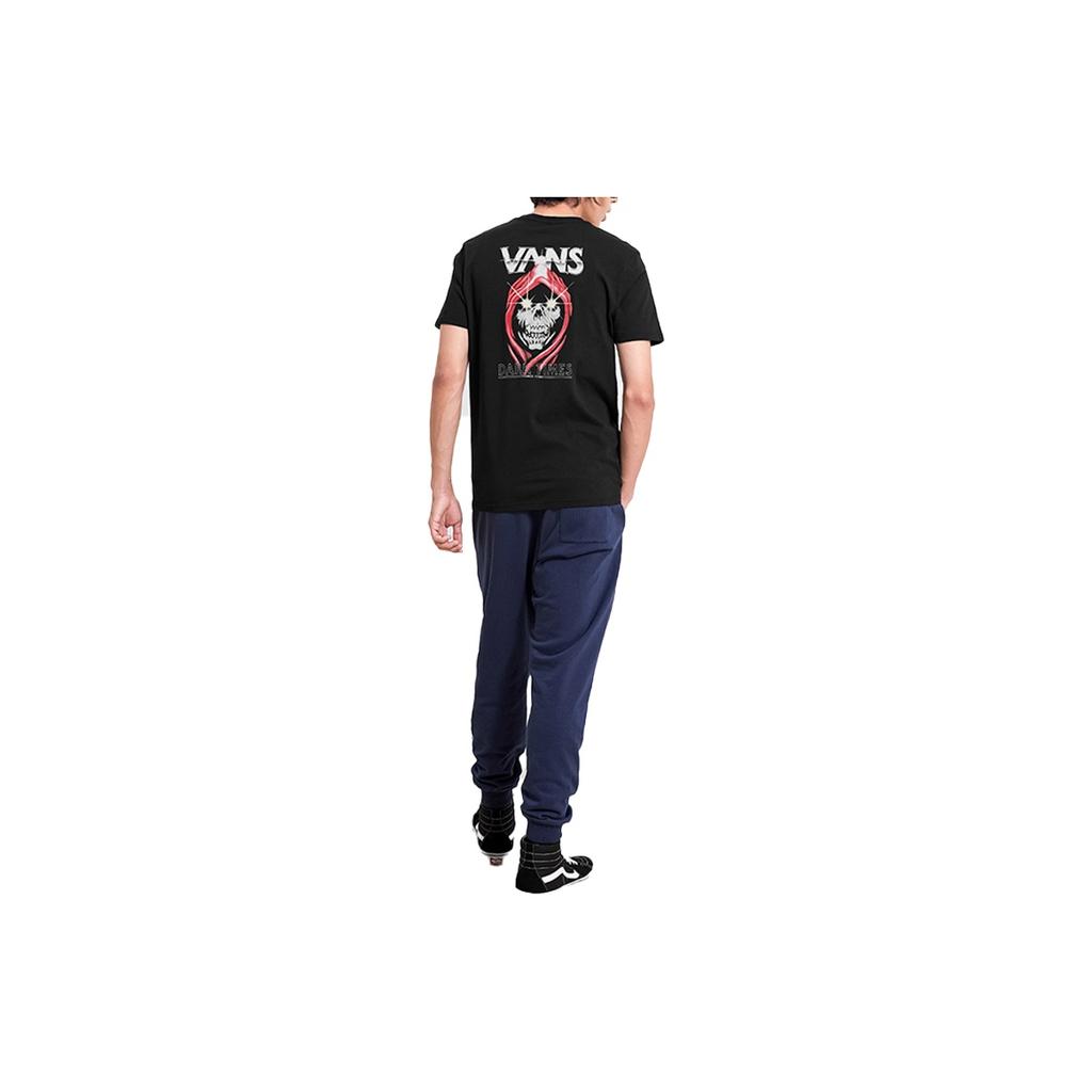 Vans Bright Skull Print Short Sleeve T-Shirt Men Tops Black VN0A4MLVBLK