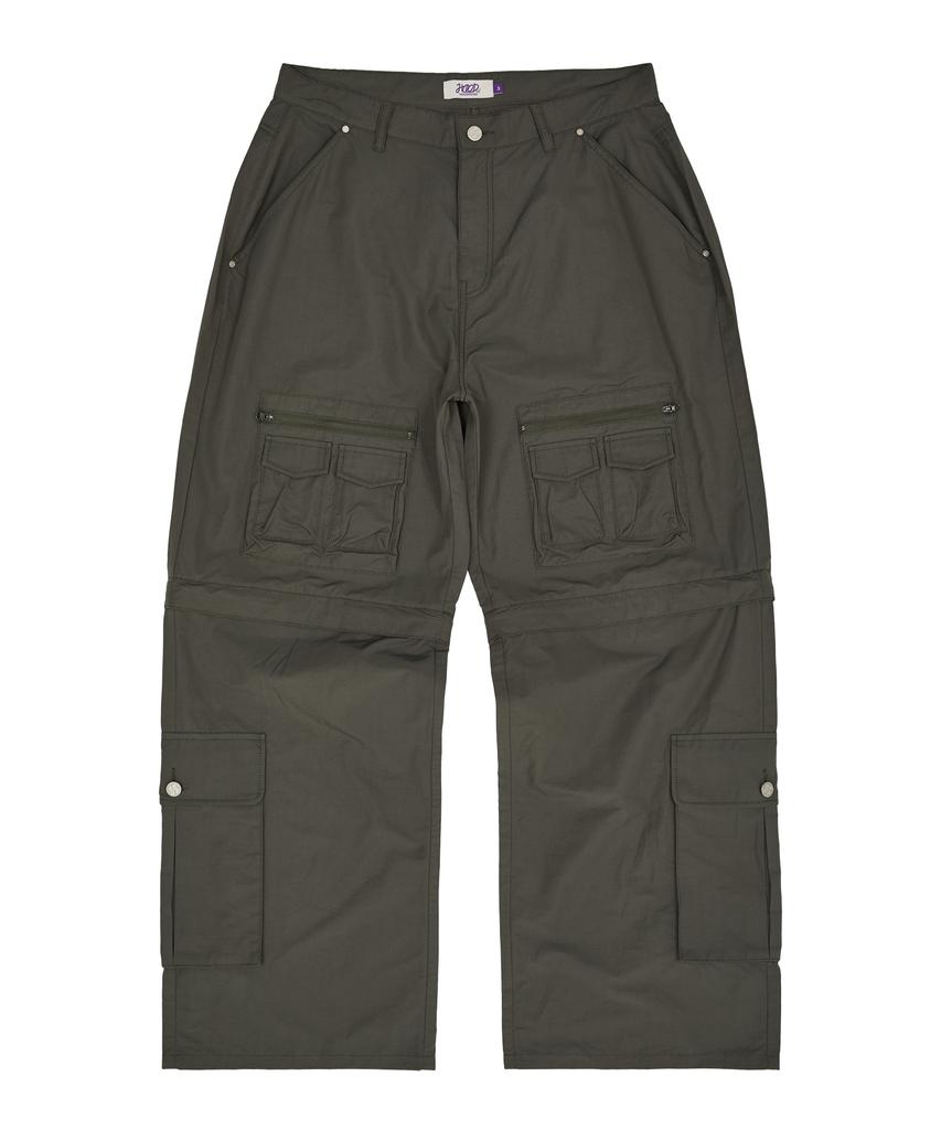 HOODHOOD Multi-Pocket Utility Detachable Pants Charcoal