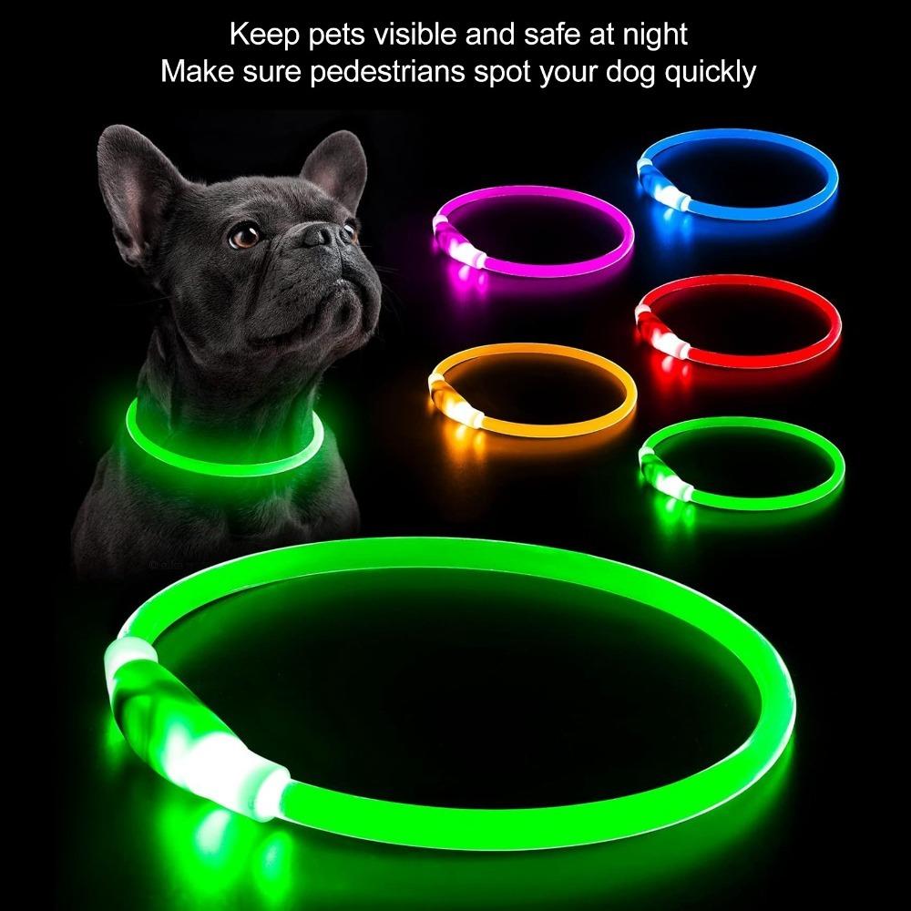Tube Shape Dog Collar USB Charging Light Collar Safety Design LED Collar Puppy