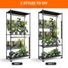3 Tier Plant Cabinet with Pegboard and 4 Pack 96W Grow Lights for Indoor Foliage Plants Seed Starting Metal Plant Stand 29.5x13