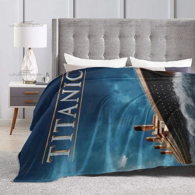 Super Clear 3D Titanic Bed Blanket Office Home Hiking Picnic Thick Quilt Fashionable Bedspread Flannel Blanket Throw Blanket