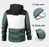 Men's European Size Hooded Jacket - Spring/Autumn, Casual, Breathable, Color Block Fashion, Trendy.