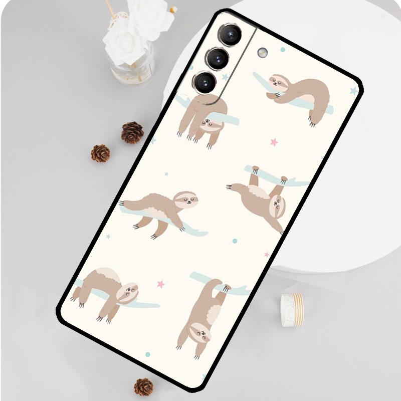 Funny Cute Sloths Phone Case For Samsung Galaxy S25 S26 Ultra S20 S21 S22 S23 S24 S10 Plus S25 FE Funda Cover