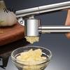Dishwasher Safe Garlic Masher Stainless Steel Presser, Effortless Extended Handle Ginger Easy Clean Press Masher, Squeeze Manual Mincer for Kitchen