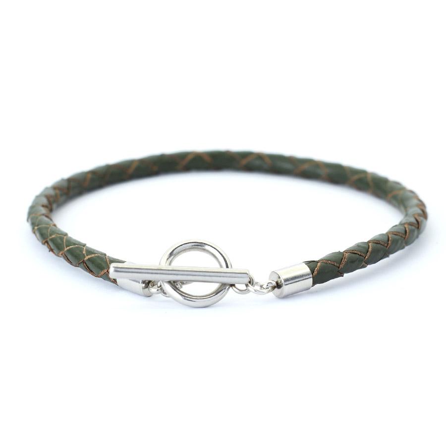 Noter Men Leather Bracelet Stainless Steel OT Buckle Bangle Pulsera De Cuero Wrap Braslet Locomotive Hiphop Rock Braclet Pulsera